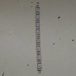 Silver-Toned Diamond Rhinestone Bracelet